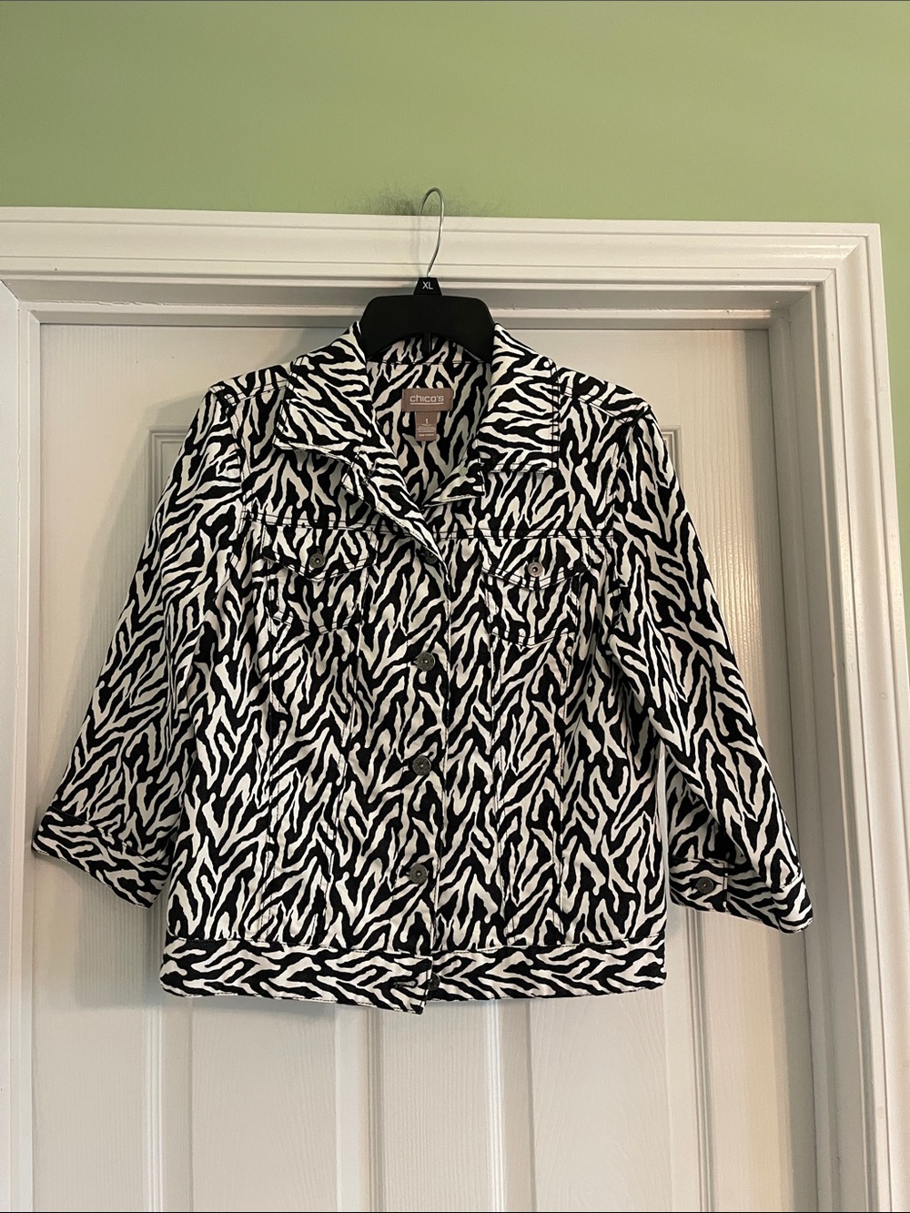 Chico’s Zebra Denim Jacket-Sz Small